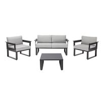 Set de Sofá Sillas y Mesa Gris Odyssea II 4 Pzas