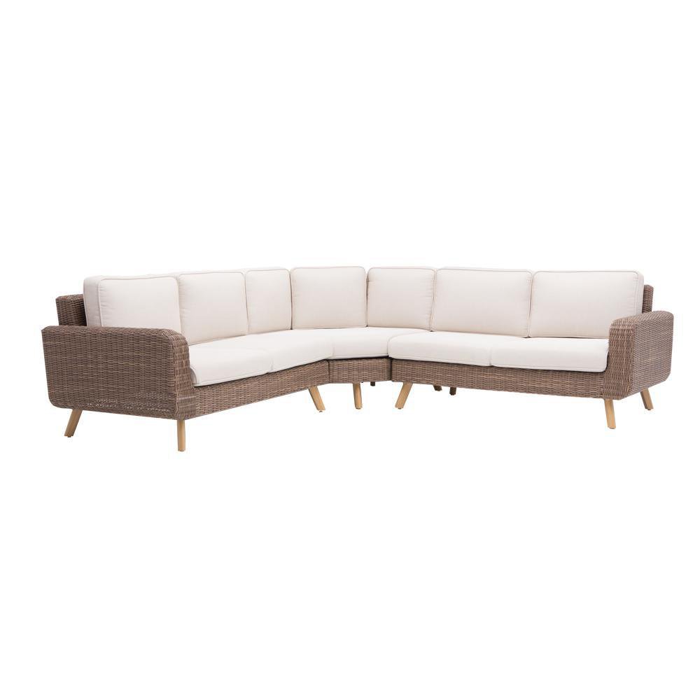 Set de Muebles de Jardín Nerea de Aluminio y Mimbre para 5 Personas