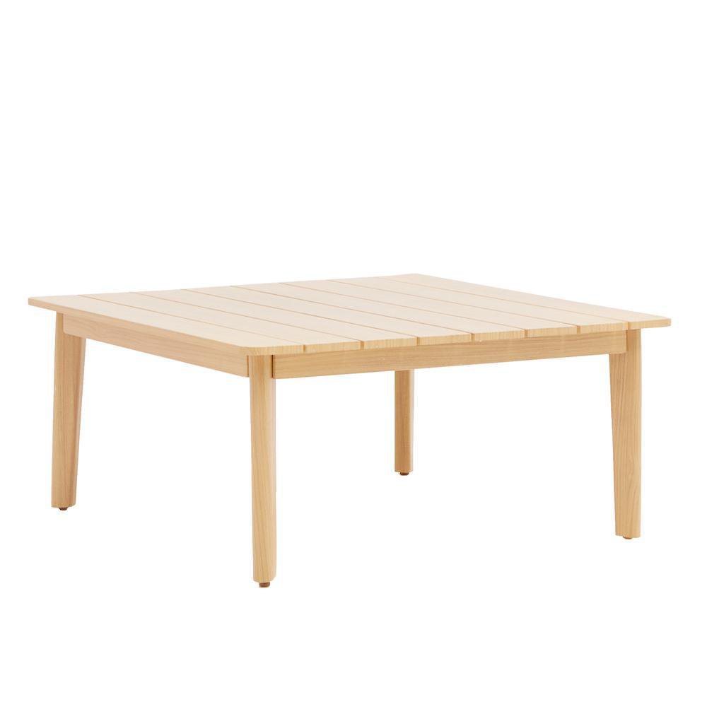 Mesa Auxiliar de Jardín Nerea de Aluminio Efecto Madera 90 x 90 cm Color Natural