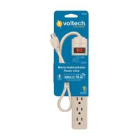 Multicontacto Tipo Regleta Doméstico De 6 Entradas - Volteck