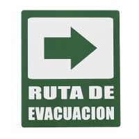 Rótulo Ruta De Evacuación Derecha Verde