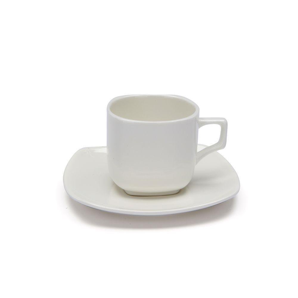 Taza con Porcelana Cuadrada de 7 oz Color Blanco