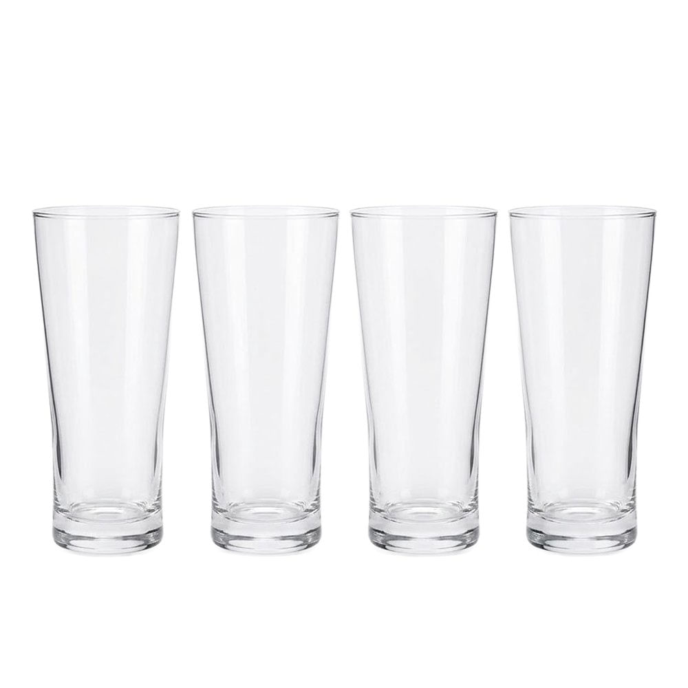 Set de 4 Vasos Pilsner de Vidrio Transparente 18.2 oz para Cerveza