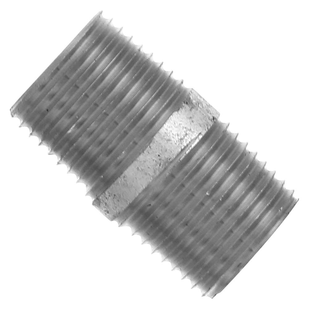 Niple con Rosca 1/2 x 1 1/2 Plg de Acero Galvanizado