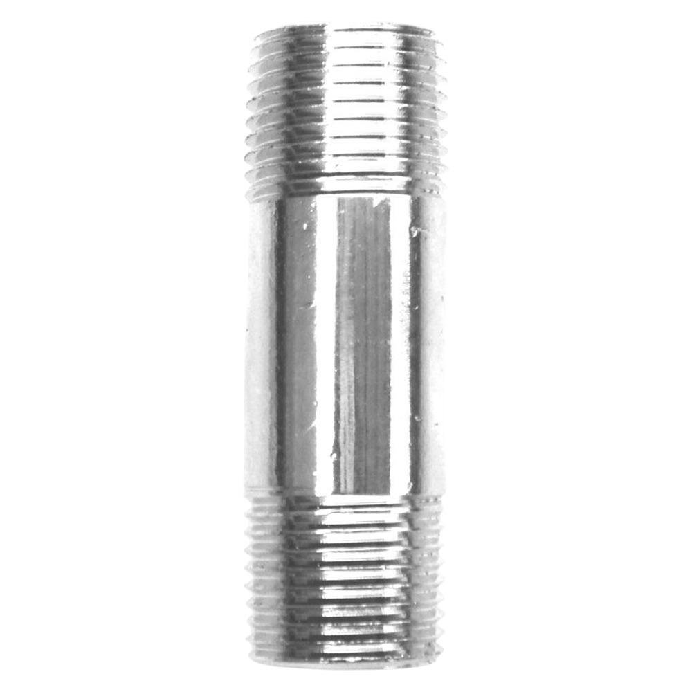Niple con Rosca 1/2 x 2 Plg de Acero Galvanizado Cromado