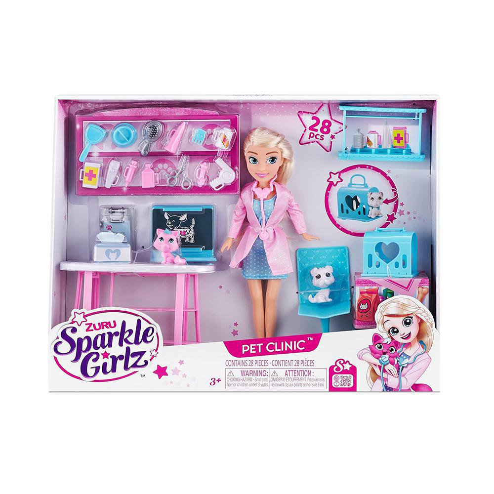 Set de Juego Sparkle Girlz Clínica de Veterinaria con Muñeca Set de Clínica Veterinaria co…