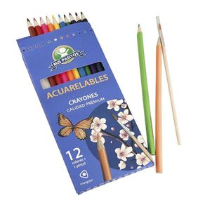 Crayones Madera Acuarelables 12 Colores - Mis Pasitos