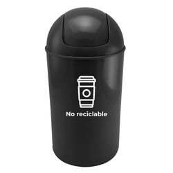 Basurero Negro para Residuos No Reciclables con Tapa Vaivén