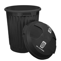 Basurero Negro para Residuos No Reciclables con Tapa de Encaje