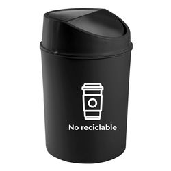 Basurero Negro para Residuos No Reciclables con Tapa Vaivén