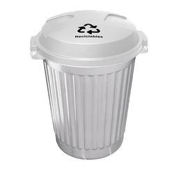 Basurero Blanco para Reciclables con Tapa de Encaje