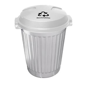 Basurero Blanco para Reciclables con Tapa de Encaje