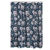 Set De Cortina Para Baño Rosas Blancas Con 12 Ganchos - Viva