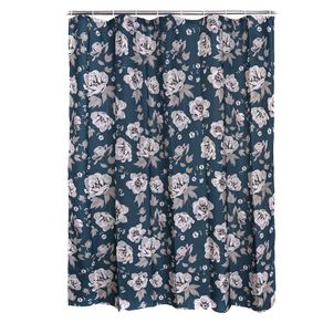 Set De Cortina Para Baño Rosas Blancas Con 12 Ganchos - Viva