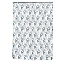 Set De Cortina Para Baño Hexágonos Con 12 Ganchos - Viva