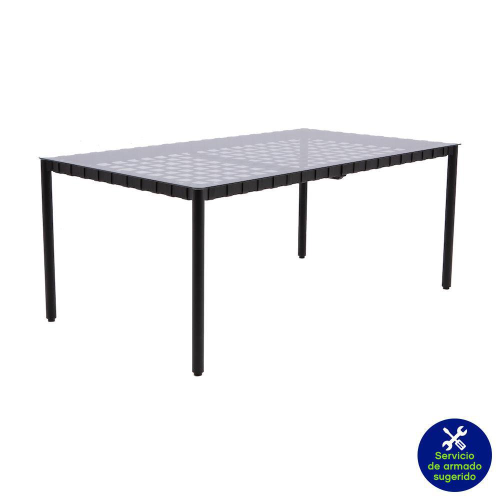 Mesa de Jardín Victoria de Acero de 180 x 74 x 100 cm Color Negro