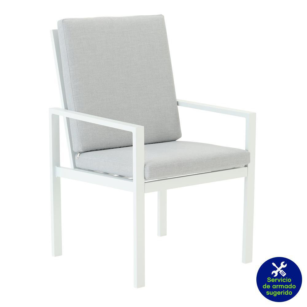 Set de 2 Sillas de Jardín Atenas de Aluminio Color Blanco
