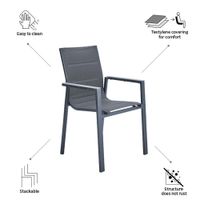 Silla Orion Con Brazos Gris Aluminio 58.5x56.5x90 Cm - Naterial