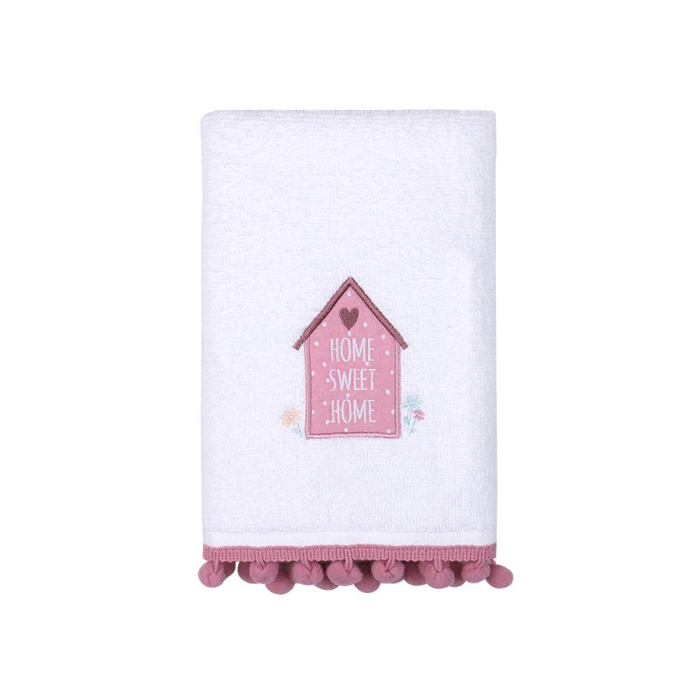 Toalla de Manos de Algodón 63.5 x 38 cm Color Blanco Diseño Home Sweet Home