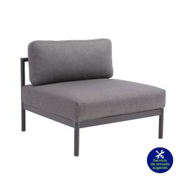Sillón de Exterior Negro 1 Persona 82x61x82 Cm - Naterial