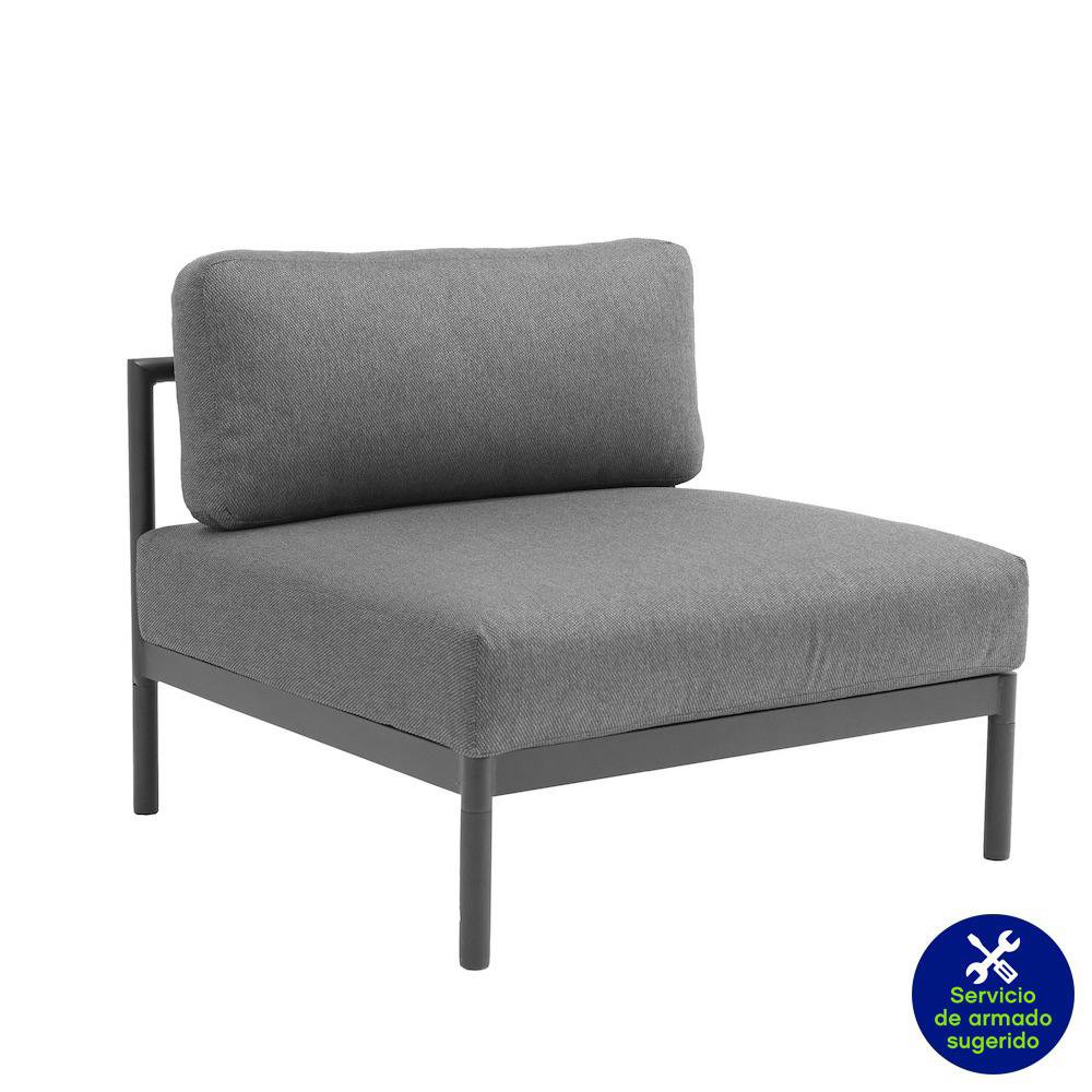 Sillón de Jardín Idunn de Aluminio Color Negro 82 x 61 Cm