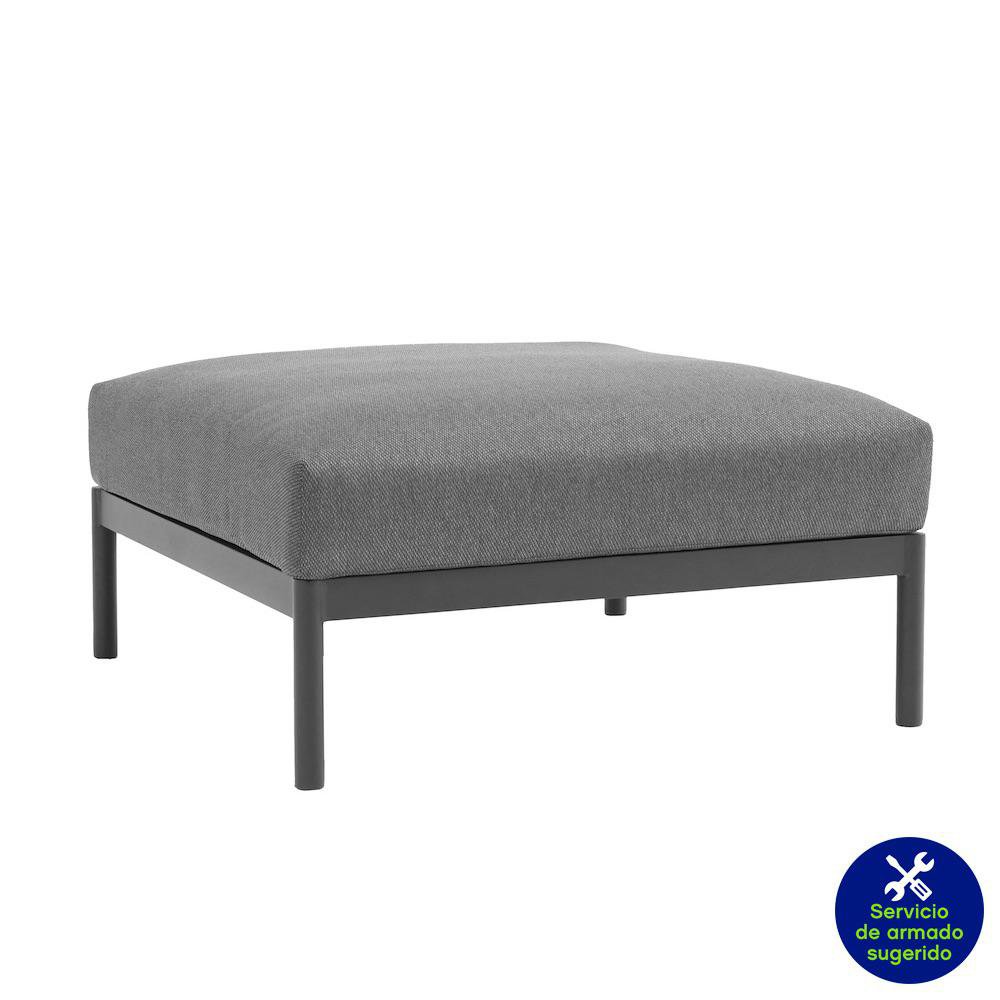 Puff de Jardín Ottoman Idunn de Aluminio Color Negro