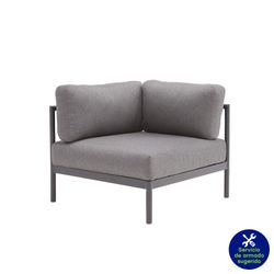 Sillón de Esquina Exterior Negro 1 Persona 82x82x61 Cm - Naterial