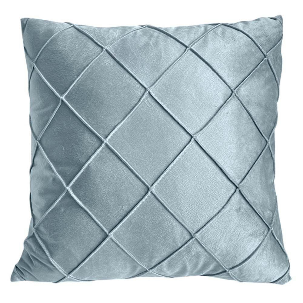 Cojín Relleno 45 x 45 cm Color Rosado Diseño Rombos Celeste