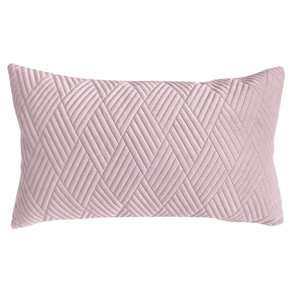 Cojín Relleno 30 x 50 cm Color Verde Olivo Diseño Quilted Rosado