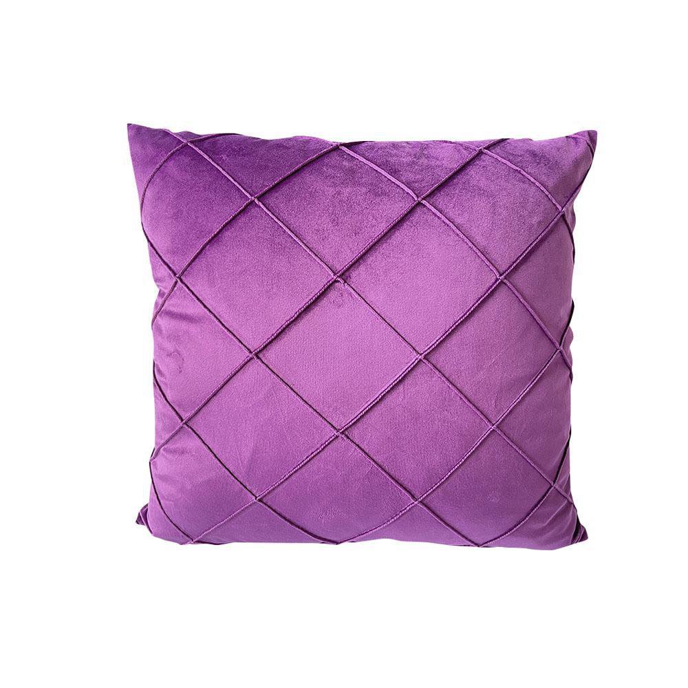 Cojín Relleno 45 x 45 cm Color Rosado Diseño Rombos Morado