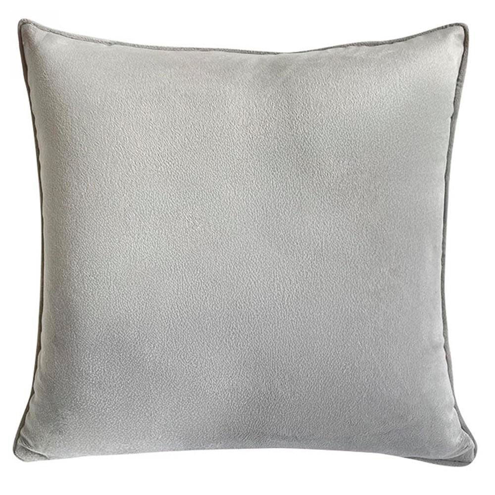 Cojín Relleno 40 x 40 cm de Terciopelo Color Gris Claro