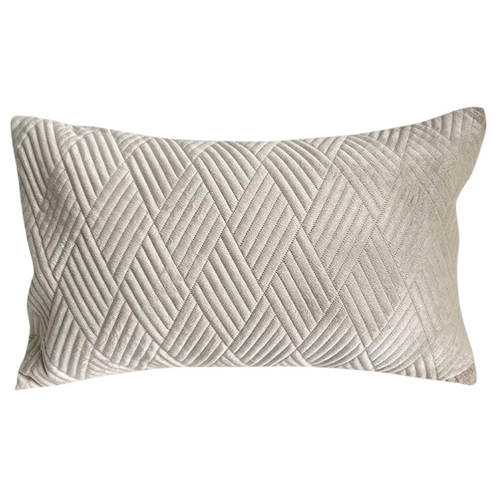 Cojín Relleno 30 x 50 cm Color Verde Olivo Diseño Quilted Beige
