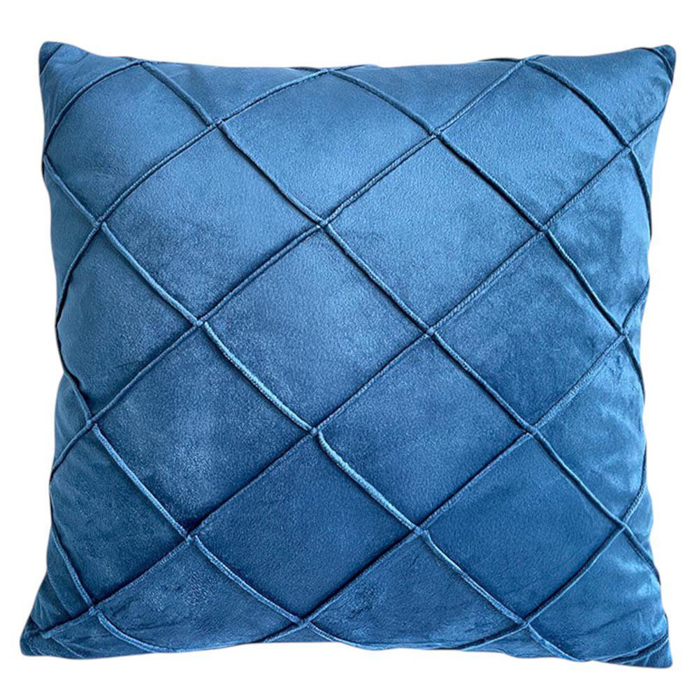Cojín Relleno 45 x 45 cm Color Rosado Diseño Rombos Azul