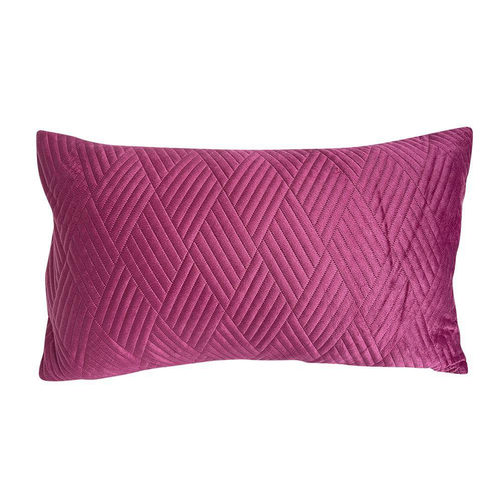 Cojín Relleno 30 x 50 cm Color Verde Olivo Diseño Quilted Rojo