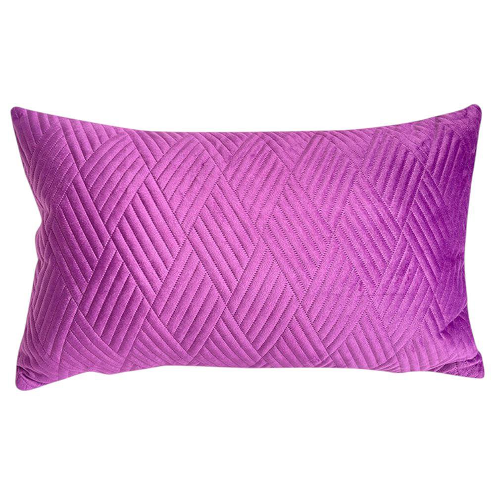 Cojín Relleno 30 x 45 cm Color Morado Diseño Quilted