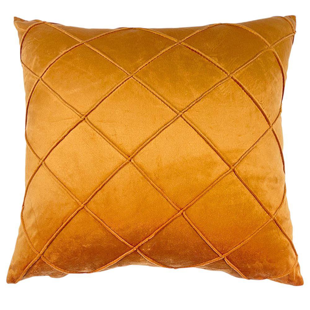 Cojín Relleno 45 x 45 cm Color Rosado Diseño Rombos Naranja