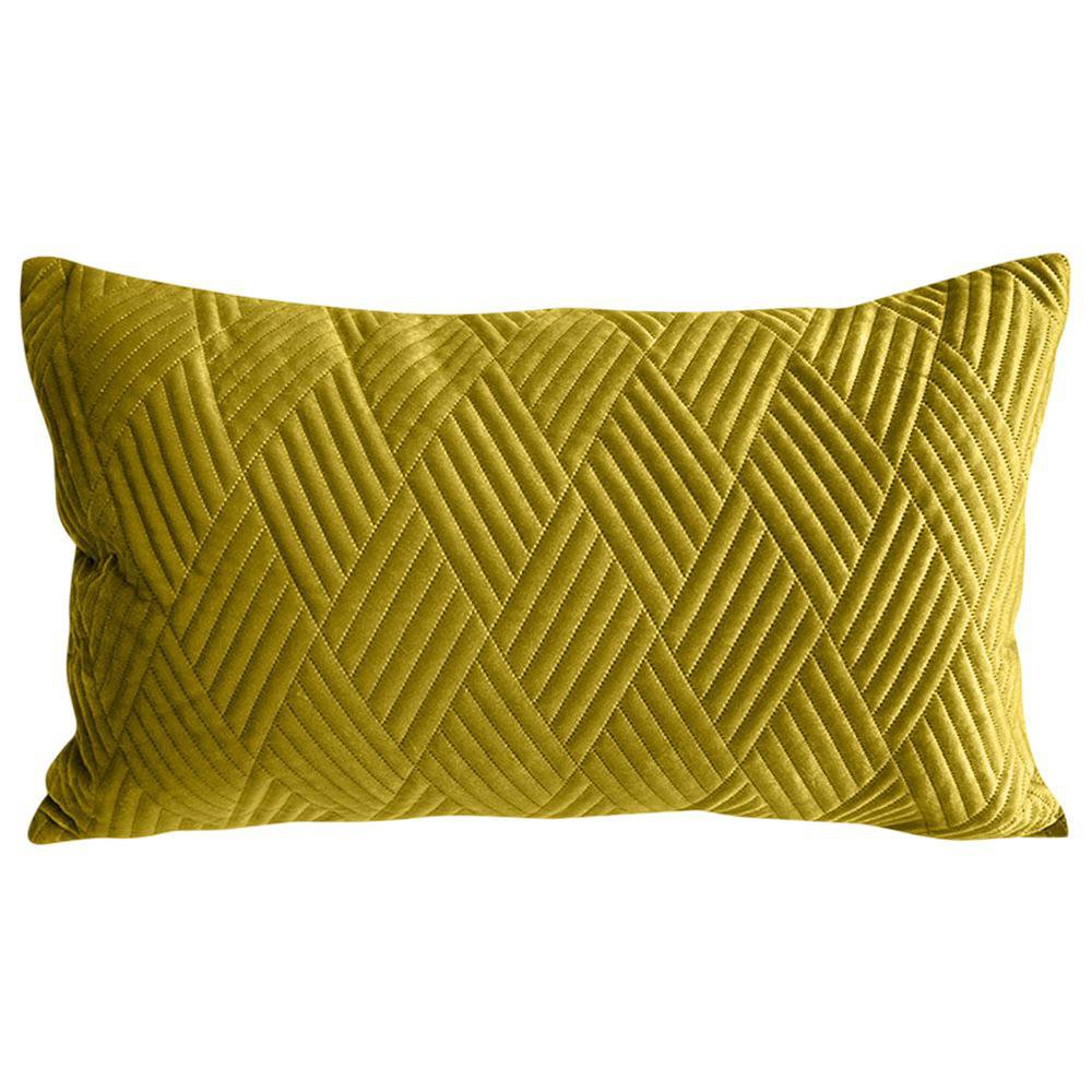 Cojín Relleno 30 x 50 cm Color Verde Olivo Diseño Quilted Verde