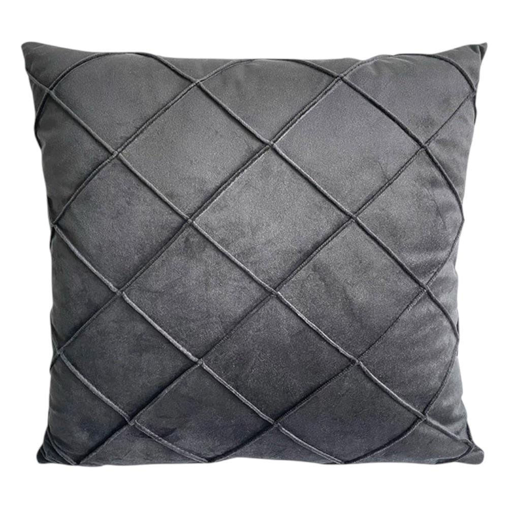 Cojín Relleno 45 x 45 cm Color Rosado Diseño Rombos Negro