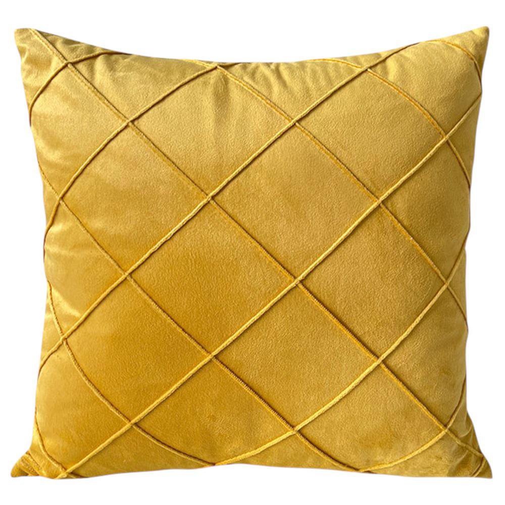 Cojín Relleno 45 x 45 cm Color Rosado Diseño Rombos Amarillo