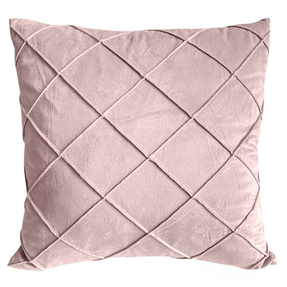 Cojín Relleno 45 x 45 cm Color Rosado Diseño Rombos Rosado claro