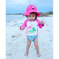 Sombrero Y Traje De Baño De 1 Pieza Para Niña Talla 12-18 Meses - Zoocchini