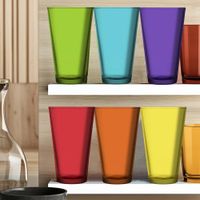 Set de 6 Vasos de Vidrio Multicolor
