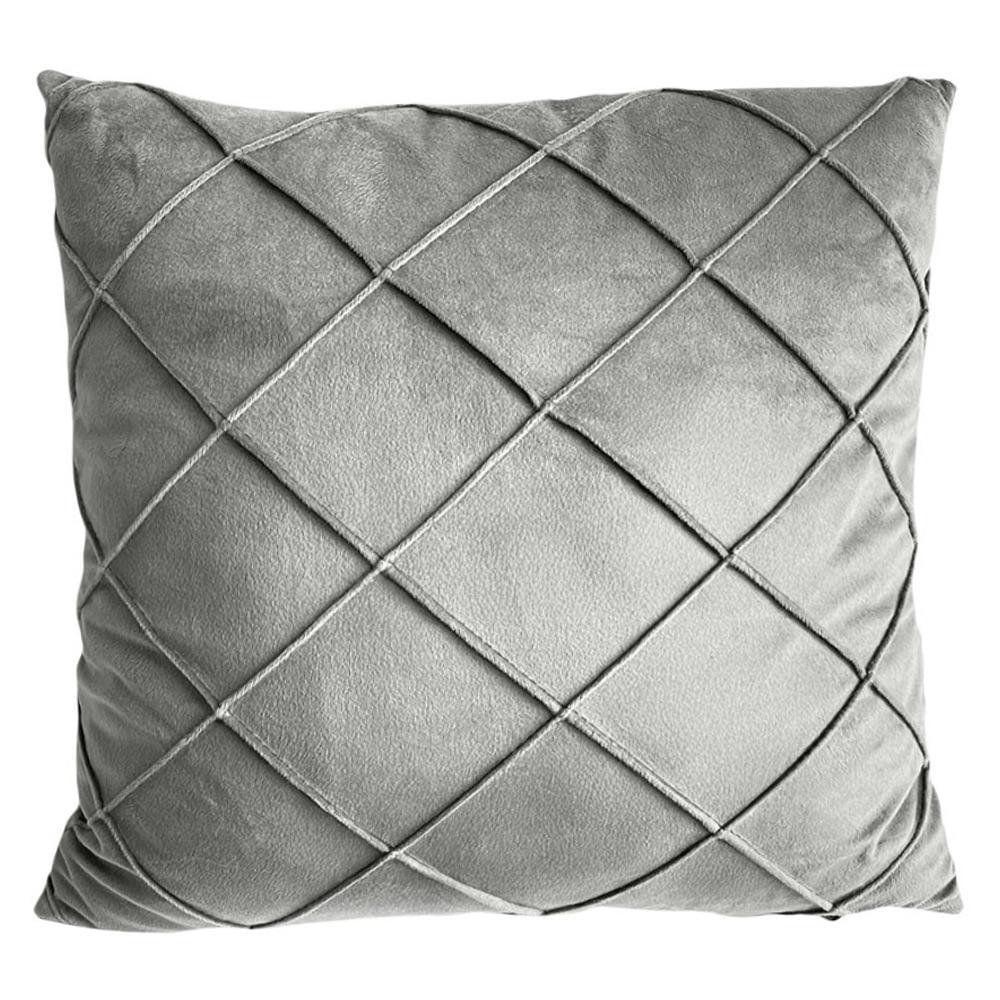 Cojín Relleno 45 x 45 cm Color Rosado Diseño Rombos Gris Oscuro