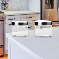 Set De Frascos De Vidrio Con Tapa Cromada 900 Ml 2 Pzas - Nordika