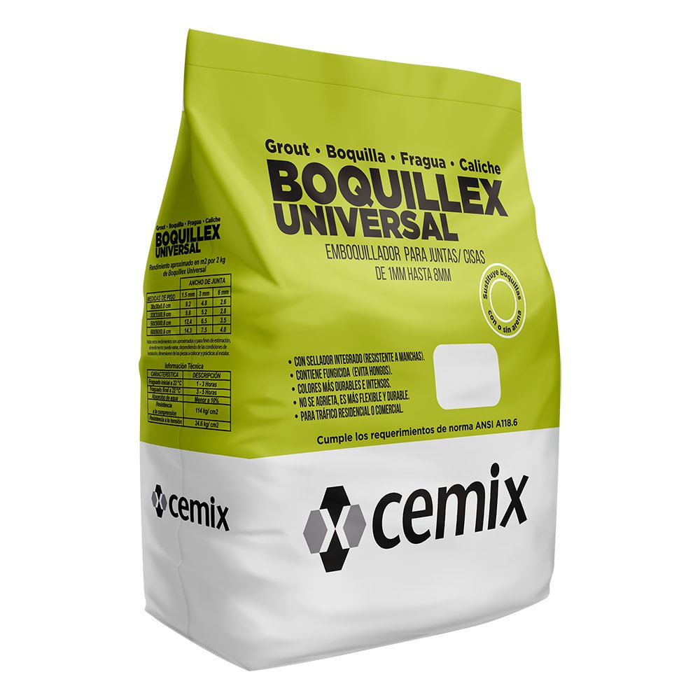Boquillex Universal de 2 Kg para Juntas de 1 a 8 mm - Varios Colores Plateado