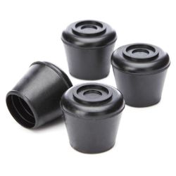 4 Tacos De Caucho De 1 1/8 Plg Negro