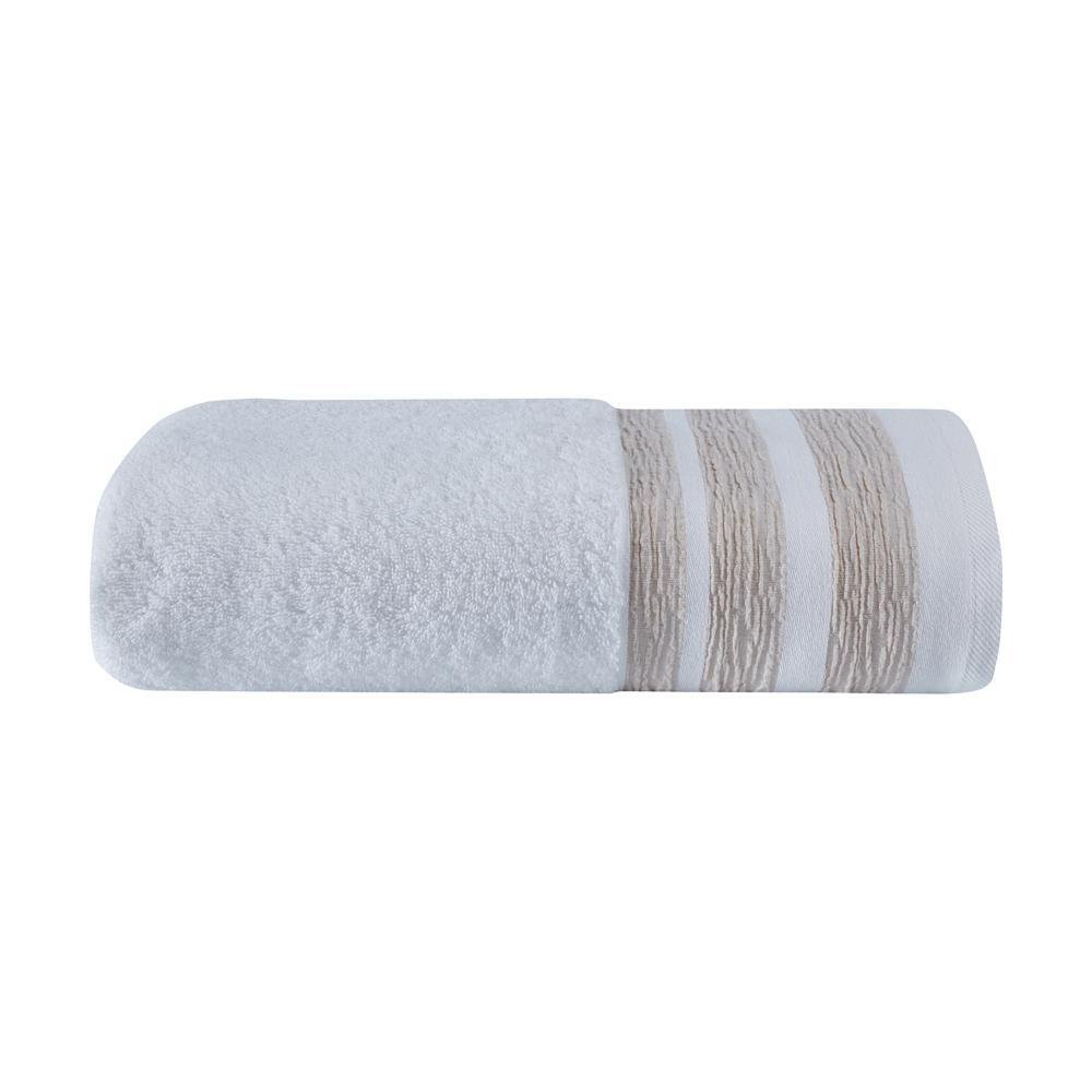 Toalla de Algodón Blanco y Beige - Varios Tamaños Playa