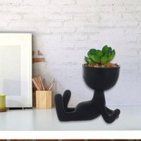 Planta Artificial Con Pote Muñequito Negro 12.5 X 7.5 X 13.5 Cm - Concepts