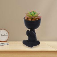 Planta Artificial Con Pote Muñequito Negro 7.5 X 7 X 14 Cm - Concepts