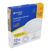 Lámpara LED Redonda Empotrable luz Cálida 12 W - Volteck